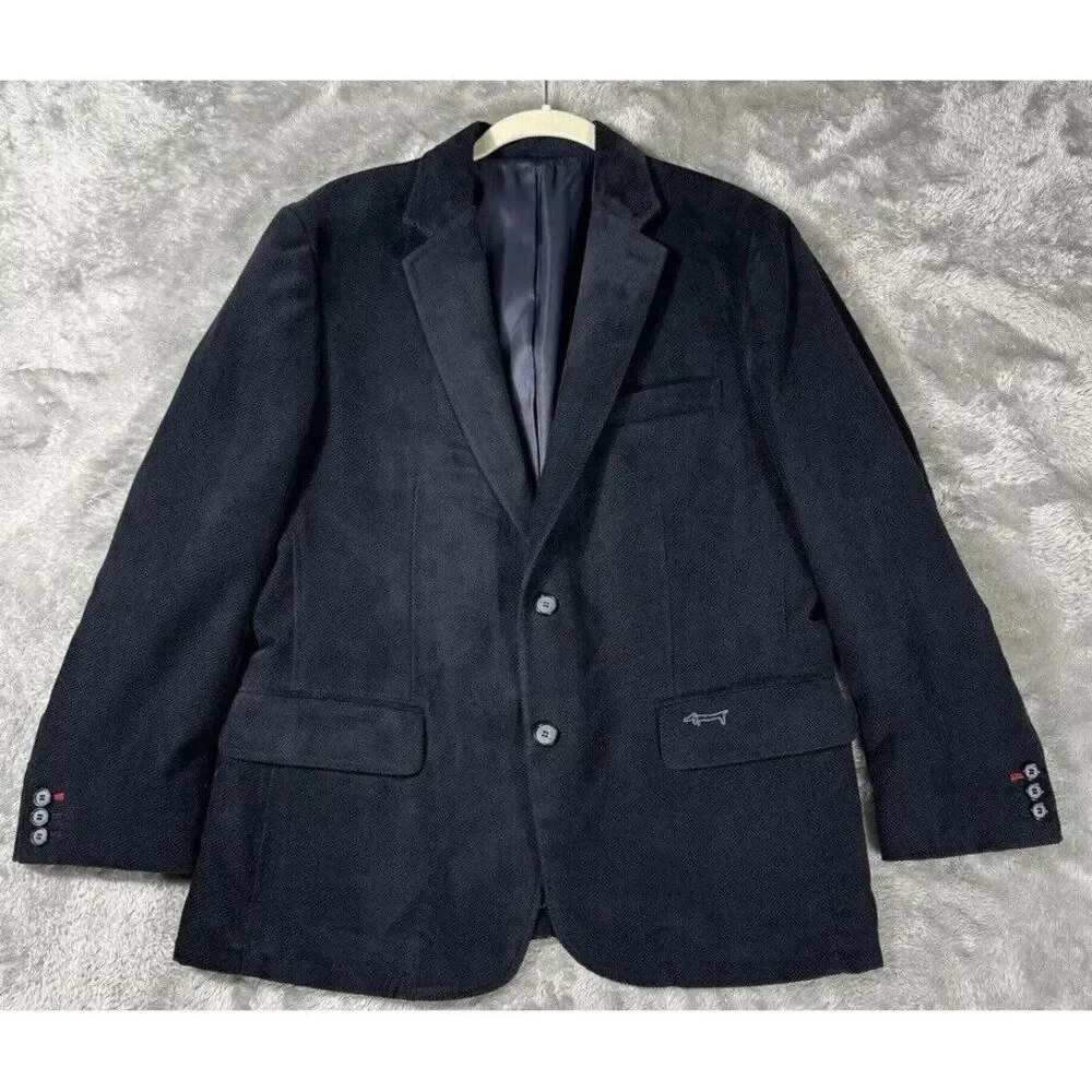 Louis Castel Suit Jacket Mens 100cm Navy Blue‎ 40 Blazer Lux